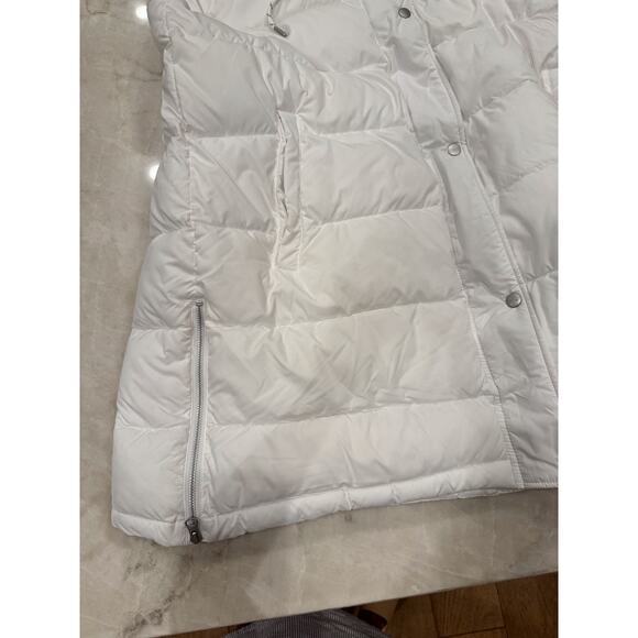 NWOT Zella Puffer Vest Size L White Long Hooded Full Zip Sporty Chic Gorpcore - Picture 5 of 9